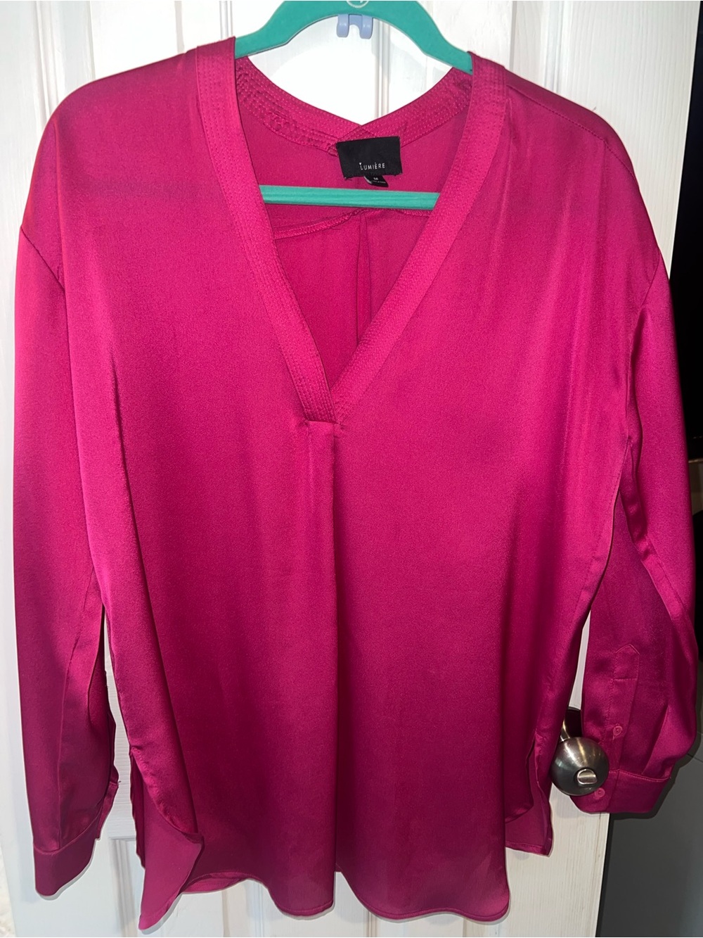 Lumiere Women's Fuchsia V-Neck Blouse.. make a bundle for a discount